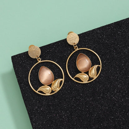 Bright Orange Color Amrapali Earrings