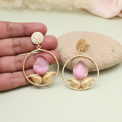 Bright Orange Color Amrapali Earrings