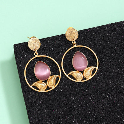Bright Orange Color Amrapali Earrings