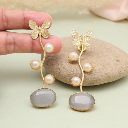 Sophisticated Grey Color Amrapali Earrings