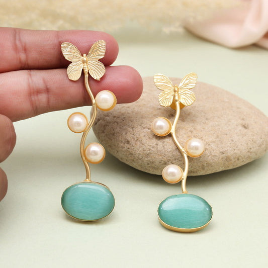 Earthy Pista Green Color Amrapali Earrings