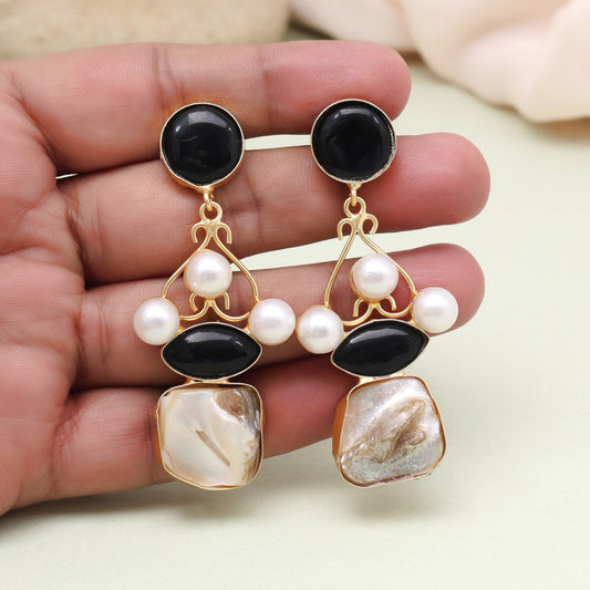 Dark Black Color Amrapali Earrings