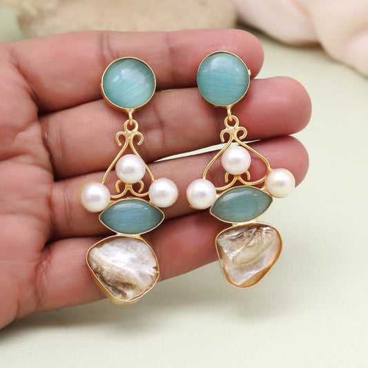 Tranquil Firozi Color Amrapali Earrings
