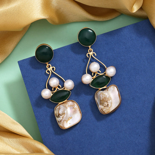 Garden Green Color Amrapali Earrings
