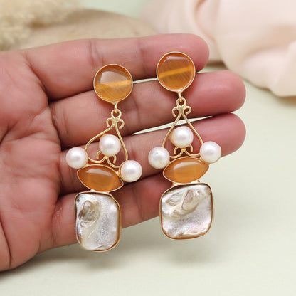 Radiant Mustard Yellow Color Amrapali Earrings