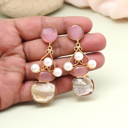 Elegant Pink Color Amrapali Earrings