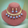 Sky Blue Color Handmade In Jaipur On Brass Metal With Tumble Stones & Apala Polish Necklaces (AMPN156SBLU)