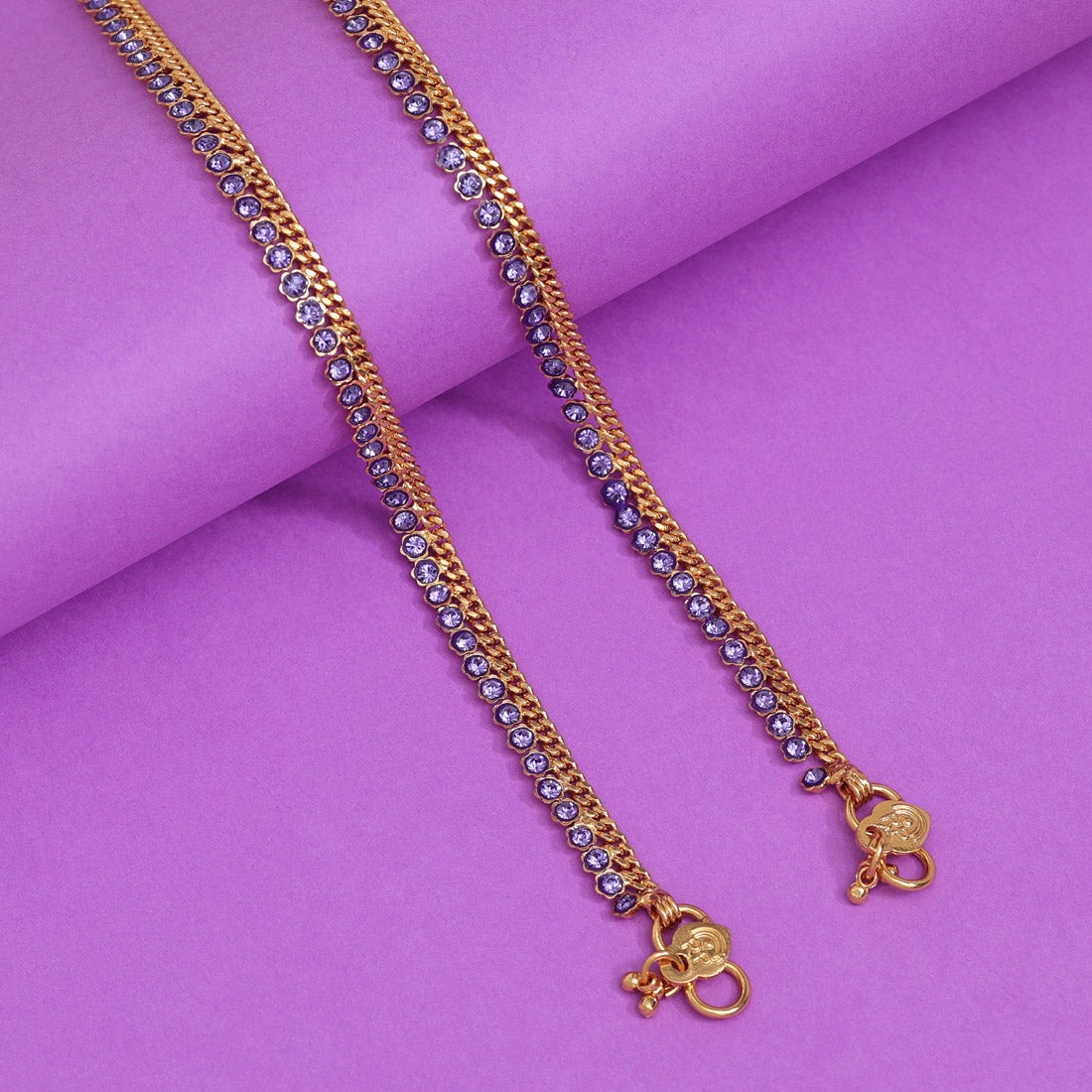 Blue Color Rhinestone Anklets (ANK1106BLU)
