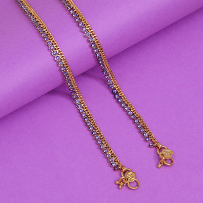 Blue Color Rhinestone Anklets (ANK1106BLU)