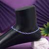 Blue Color Meena Work Anklets