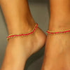 Red Color Rhinestone Anklets (ANK732RED)