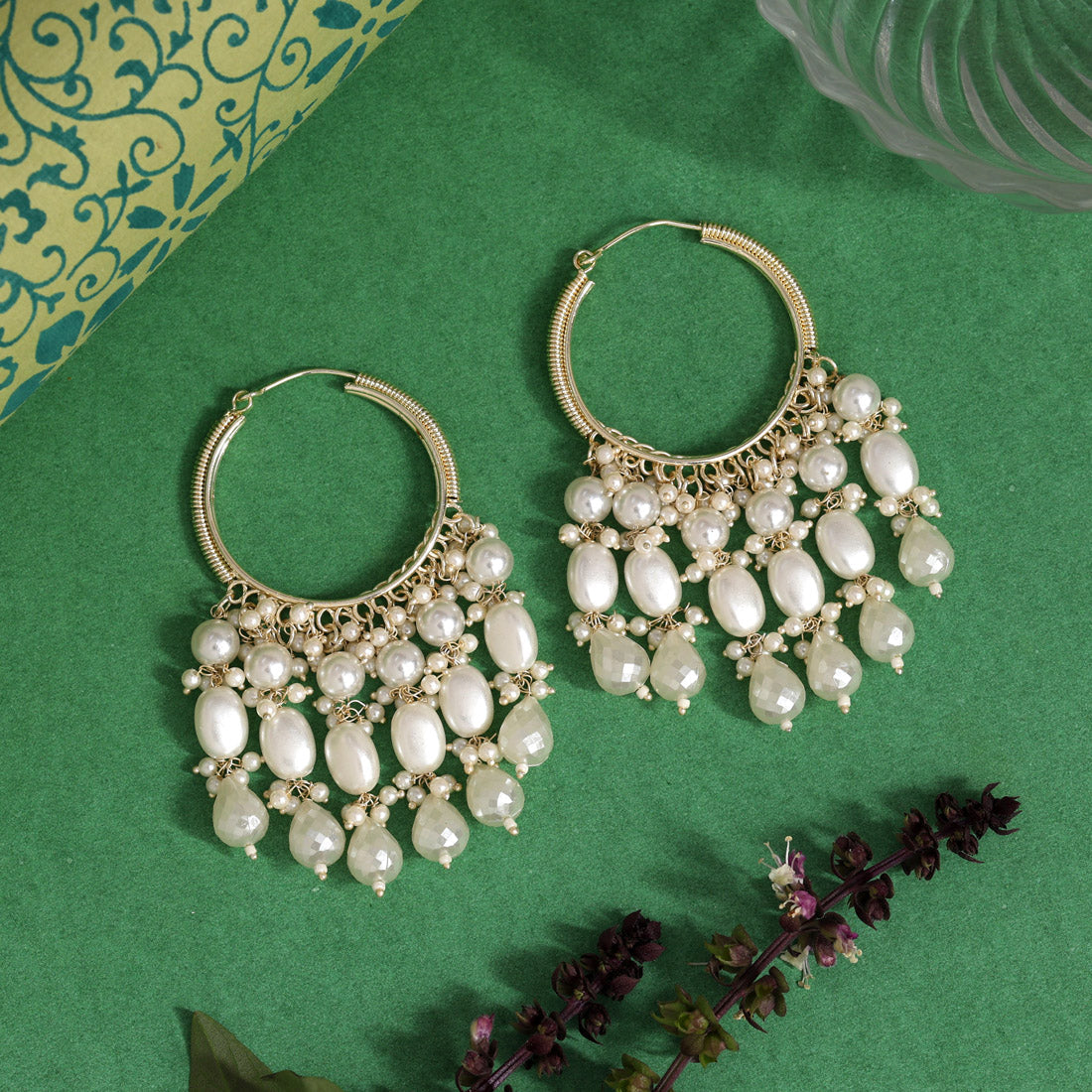 White Color Antique Earrings (ANTE1753WHT)