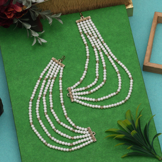 White Color Antique Earrings Chain Featuring Elegant Detailing And Fine Craftsmanship