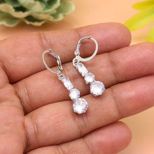 Radiant Silver Color Antique Stone Earrings With Timeless Victorian Influence