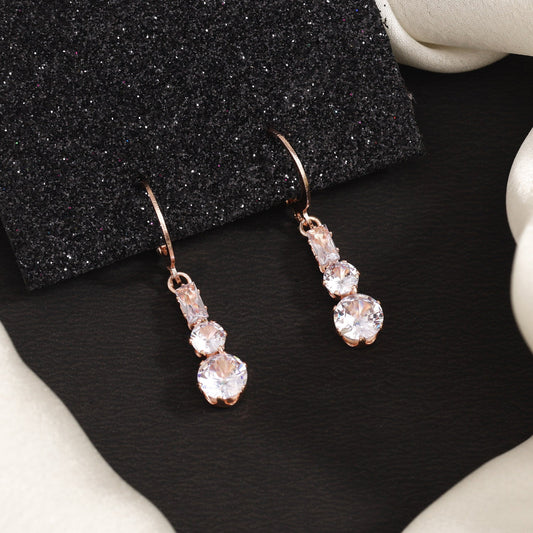 Elegant White Color Antique Stone Earrings With Delicate Vintage-Inspired Detailing