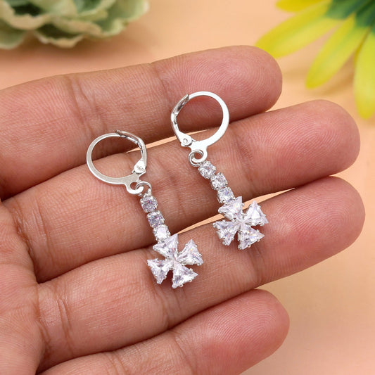 Exquisite Silver Color Antique Stone Earrings With Fine Antique Detailing
