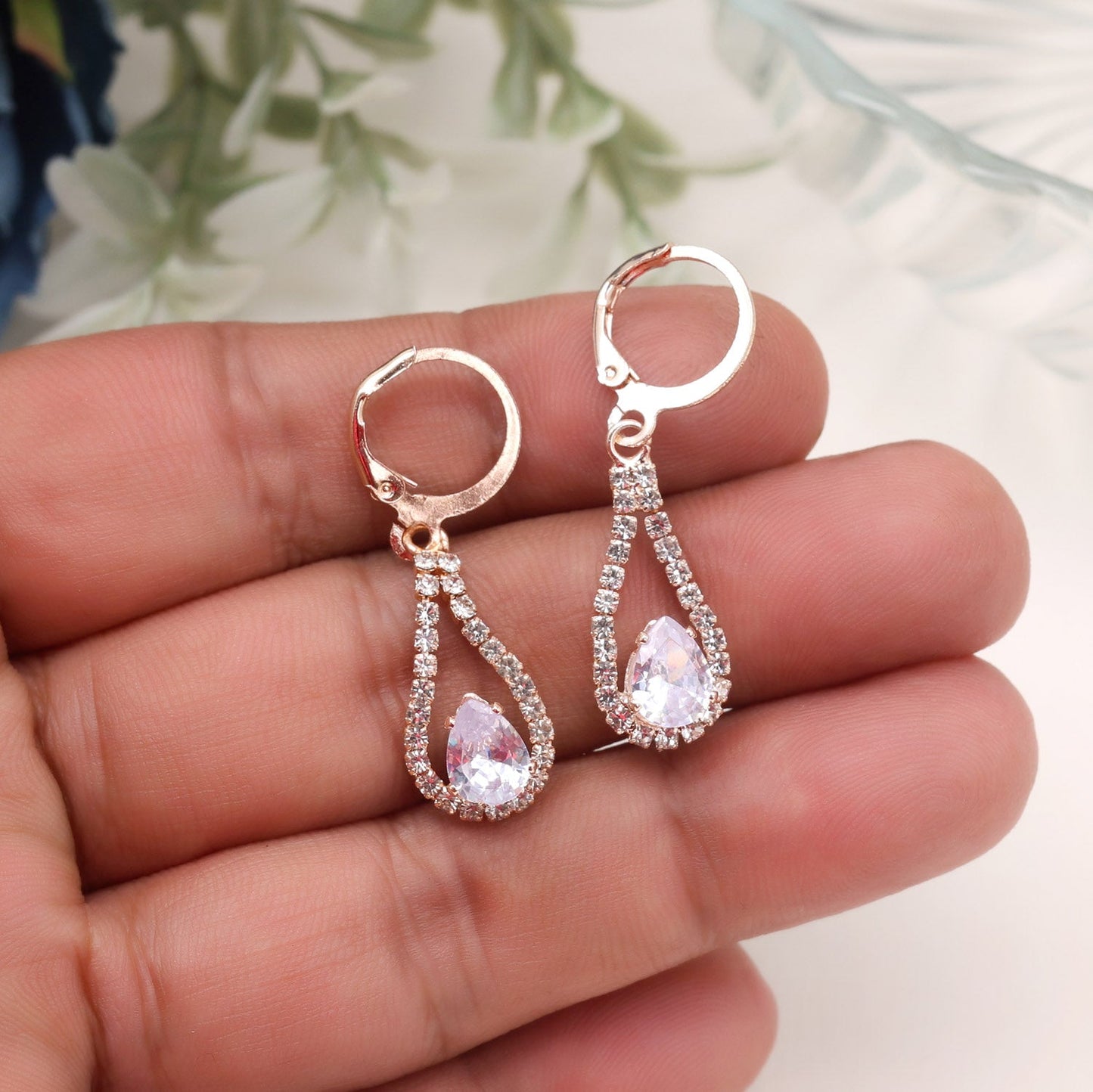 White Color Antique Stone Earrings With A Touch Of Noble Sophistication
