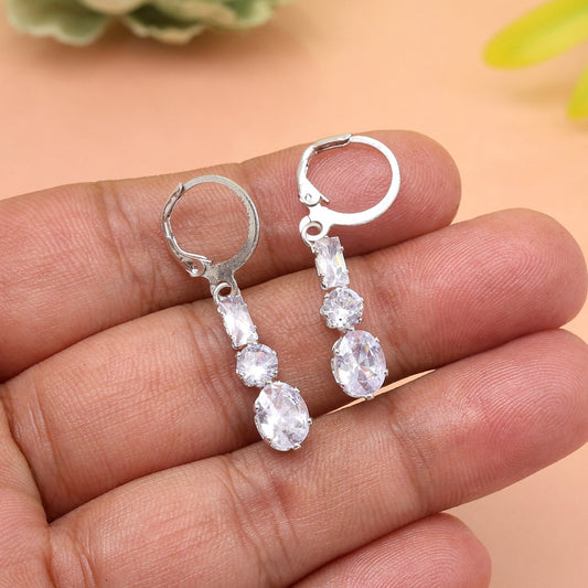 Silver Color Antique Stone Earrings With Unique, Eye-Catching Details