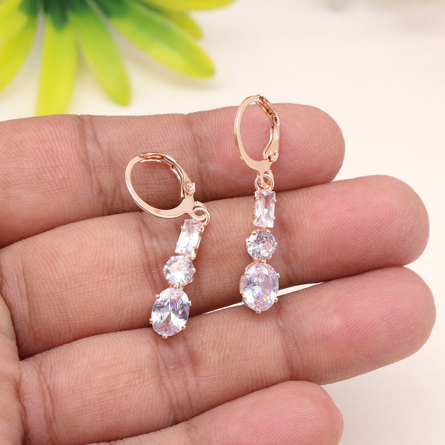 Victorian-Inspired White Color Antique Stone Earrings For Graceful Attire
