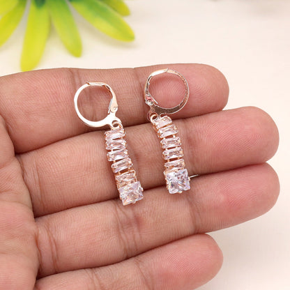Glowing In Elegance: White Color Antique Stone Earrings With Lush Finish
