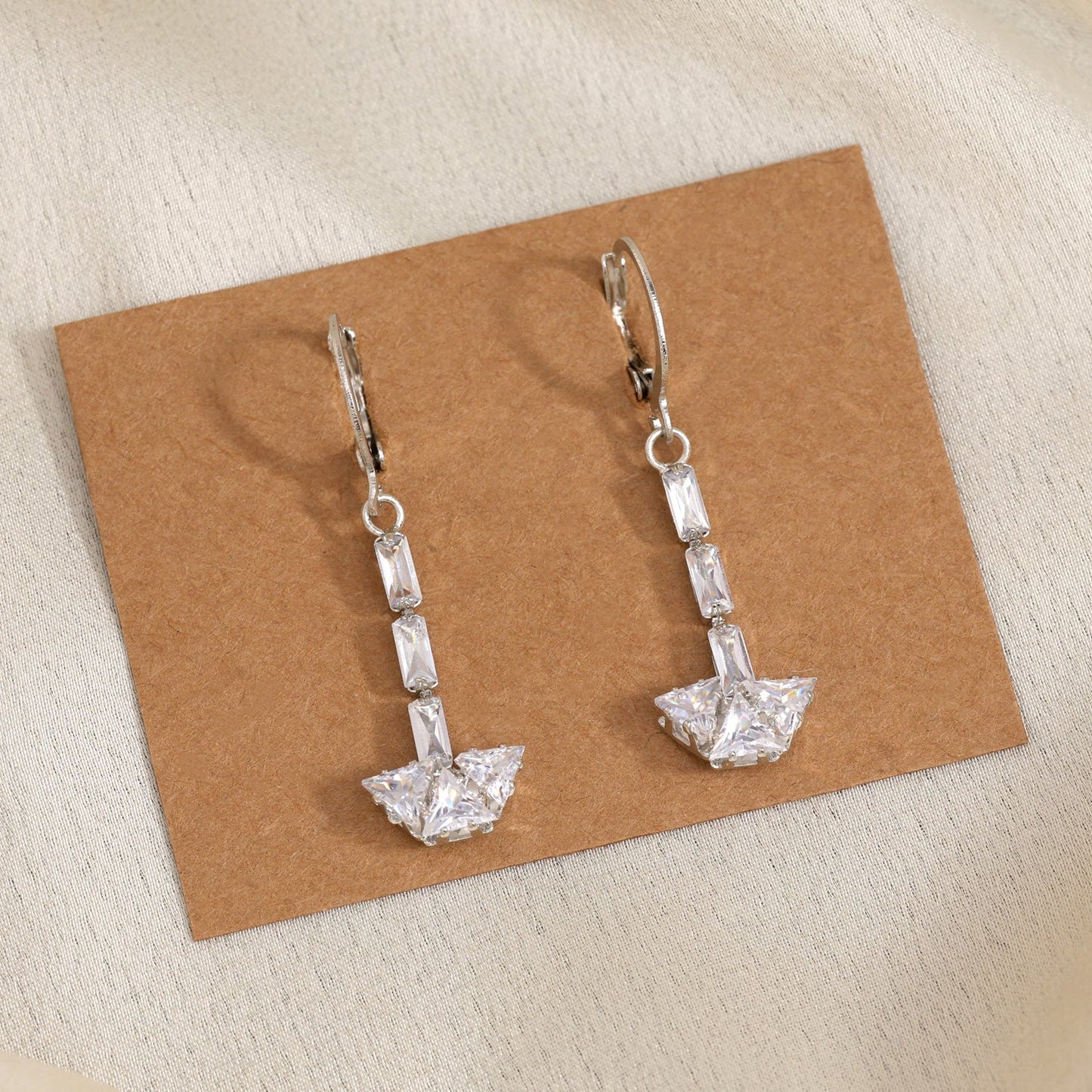 Charming Silver Color Antique Stone Earrings With Sparkle And Subtle Design