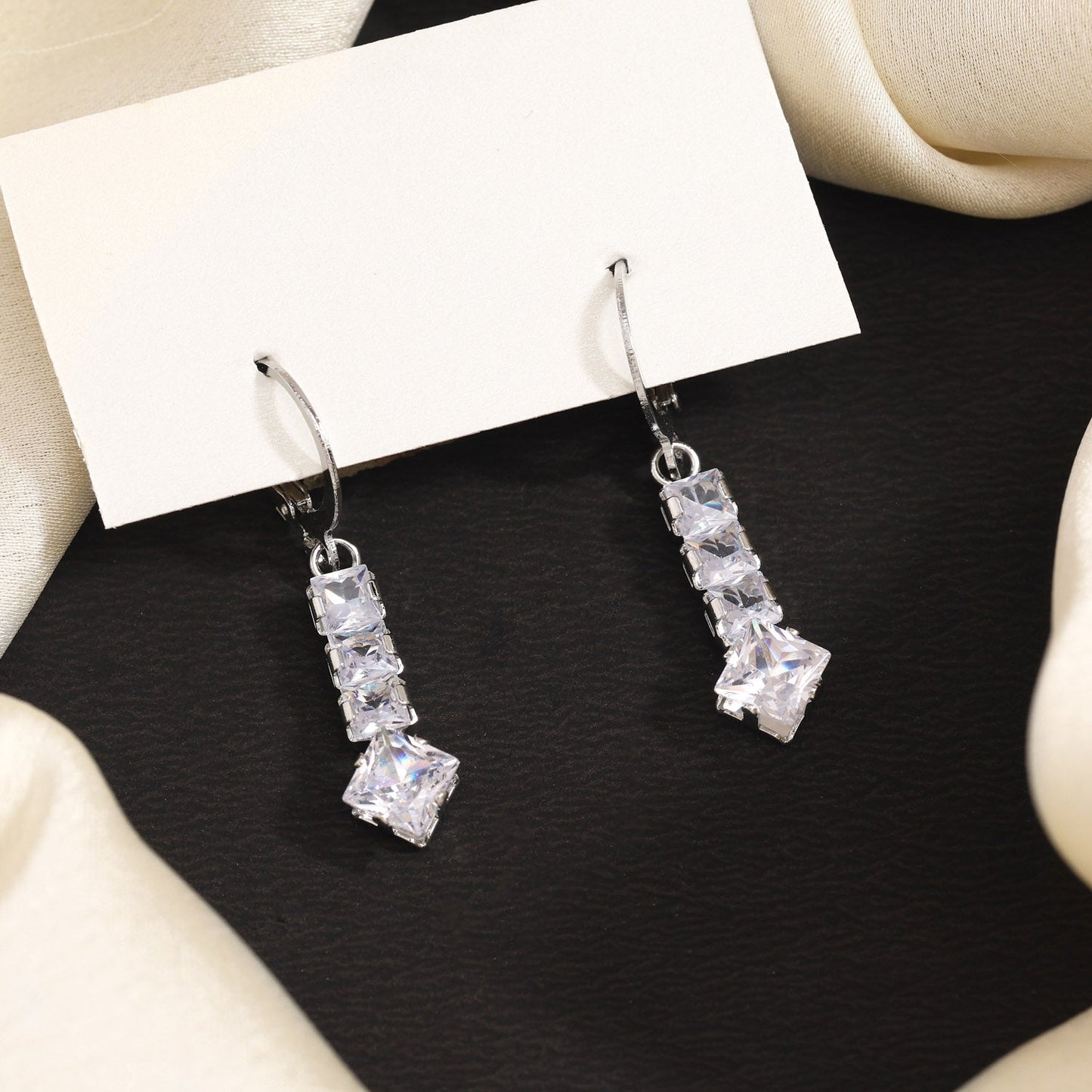 Masterfully Crafted Silver Color Antique Stone Earrings With Timeless Appeal
