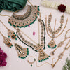 Green Color Kundan Dulhan Set (BDL250GRN)