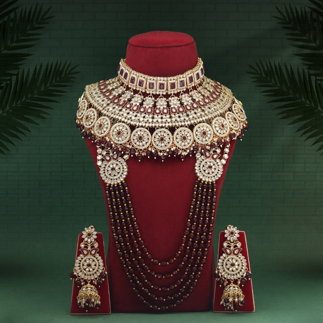 Maroon Color Kundan Dulhan Set (BDL255MRN)