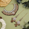 Maroon & Green Color Meena Work Kundan Dulhan Set (BDL267MG)