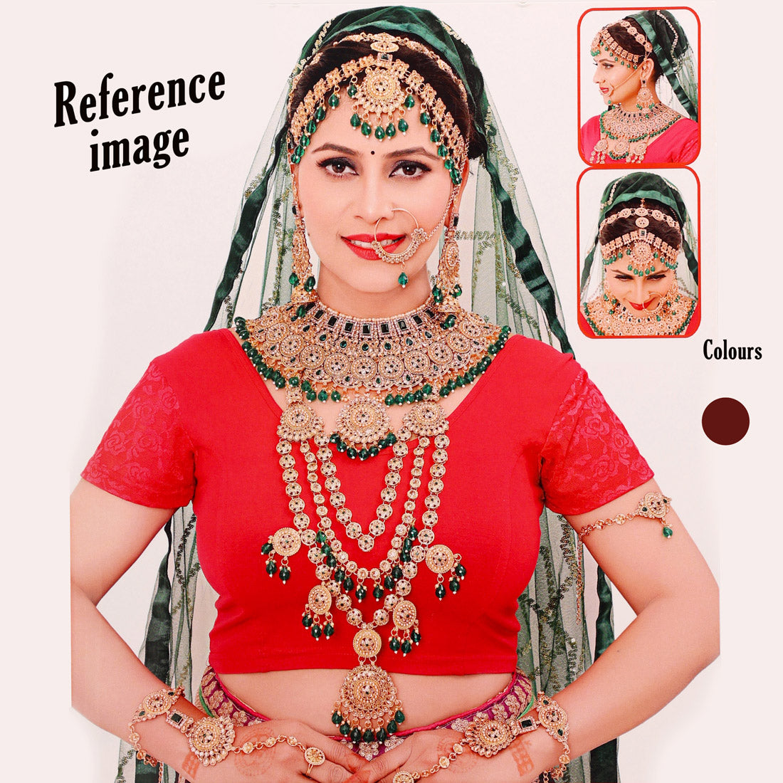 Maroon Color Kundan Dulhan Set (BDL272MRN)