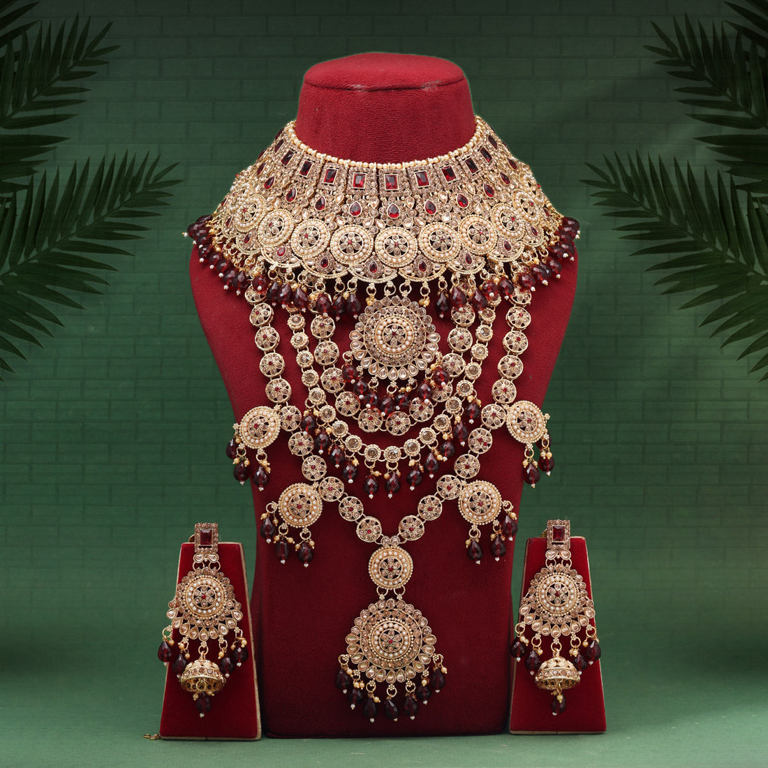 Maroon Color Kundan Dulhan Set (BDL272MRN)