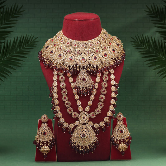 Maroon Color Kundan Dulhan Set (BDL273MRN)