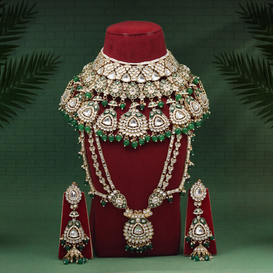 Green Color Kundan Dulhan Set (BDL275GRN)