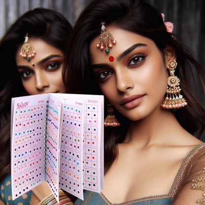 Assorted Color Plain Bindi Book For Women & Girls- Total Pieces- 960 (BND261CMB)