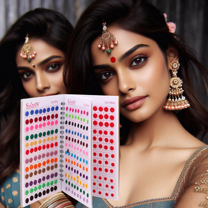 Assorted Color Plain Bindi Book For Women & Girls- Total Pieces- 960 (BND262CMB)