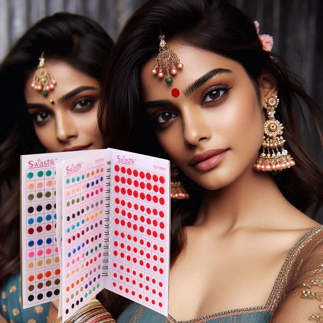 Assorted Color Plain Bindi Book For Women & Girls- Total Pieces- 576 (BND268CMB)