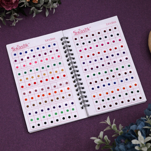 Assorted Color 4 MM Bindi Book For Women & Girls- Total Pieces- 960