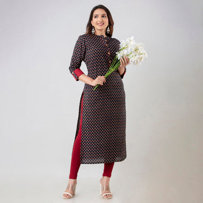 Black Color Straight Kurta (CK206BLK-M)