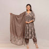 Grey Color Alia Cut Kurta Pant With Dupatta Set (CK220GRY-L)