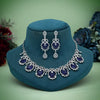 Purple Color American Diamond Necklace Set (CZN1015PRP)