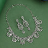 Silver Color American Diamond Necklace Set (CZN1015SLV)