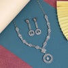 Silver Color American Diamond Necklace Set (CZN1017SLV)