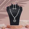 Silver Color American Diamond Necklace Set (CZN1017SLV)