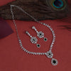 Green Color American Diamond Necklace Set (CZN1018GRN)