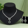 Green Color American Diamond Necklace Set (CZN1018GRN)