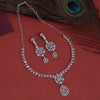 Pink Color American Diamond Necklace Set (CZN1018PNK)