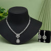 Silver Color American Diamond Necklace Set (CZN1018SLV)