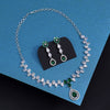 Green Color American Diamond Necklace Set (CZN1019GRN)