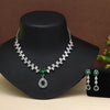 Green Color American Diamond Necklace Set (CZN1019GRN)