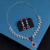 Red Color American Diamond Necklace Set (CZN1019RED)